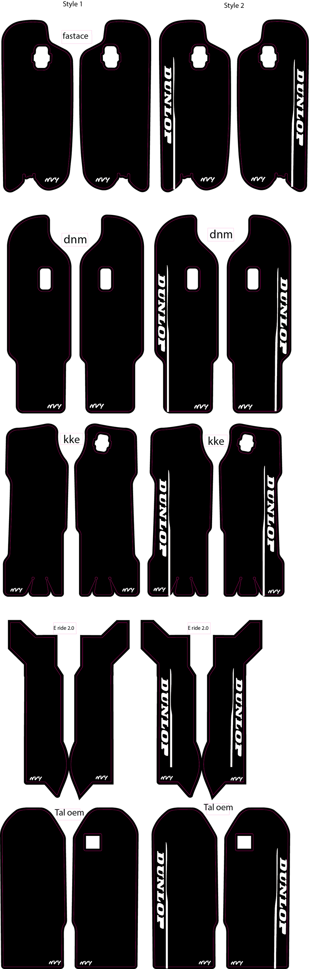 E Bike Fork Guard Decals
