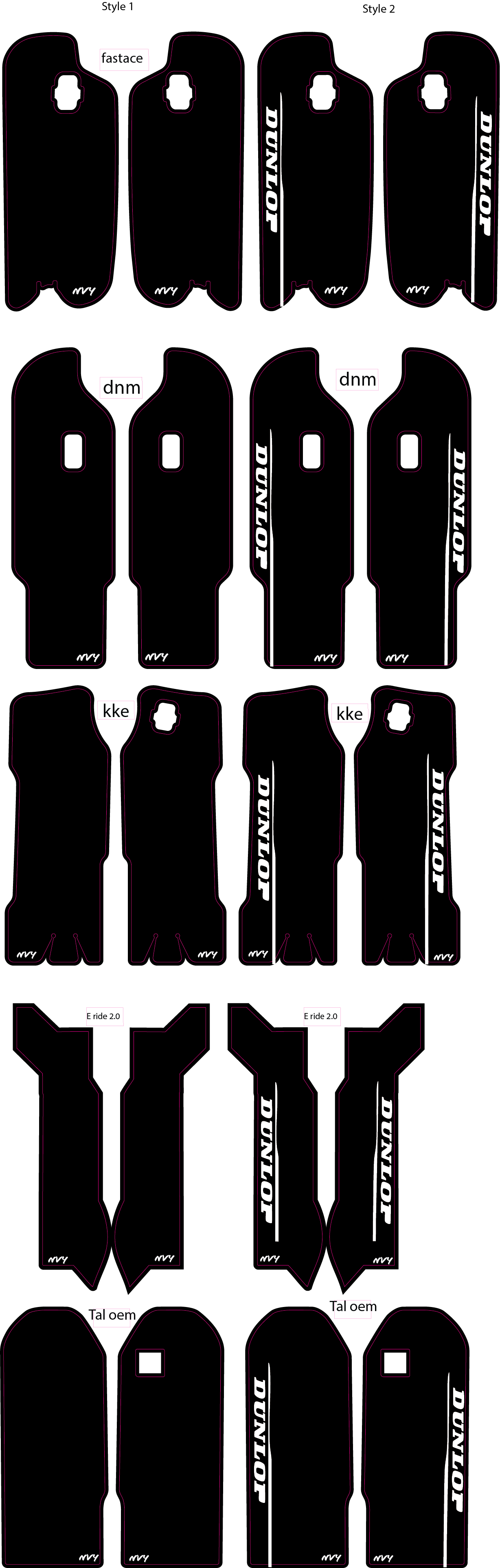 E Bike Fork Guard Decals
