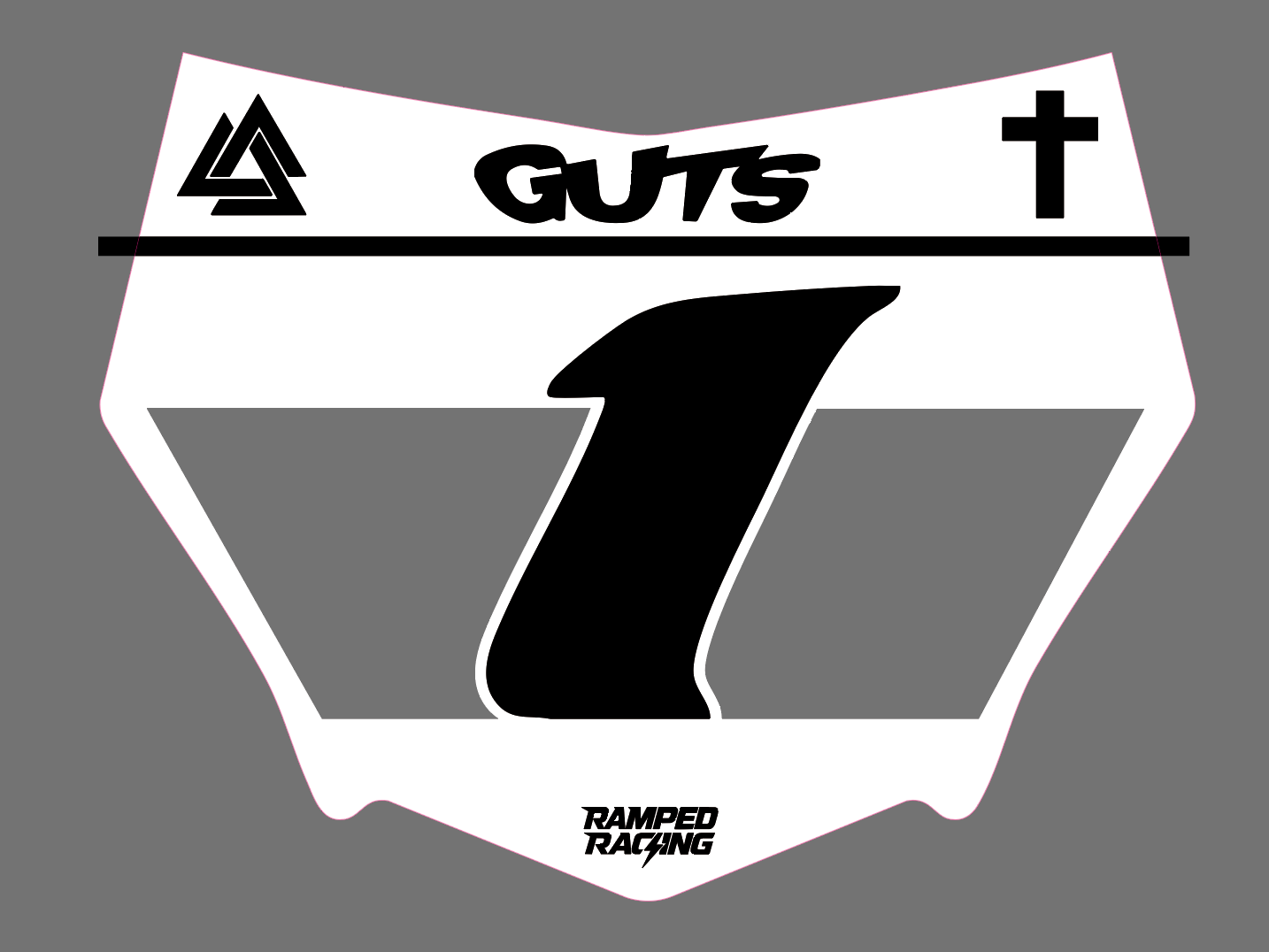 White Motocutz Vented Plate