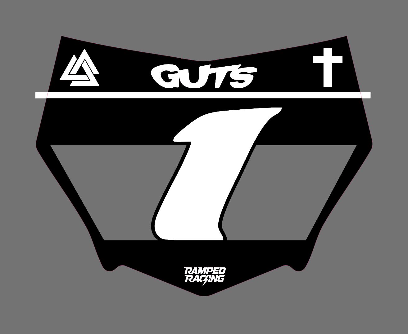 Black Motocutz Vented Plate